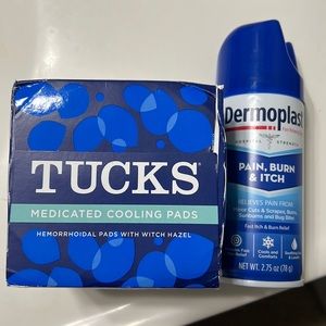 Tucks cooling pads and Dermoplast